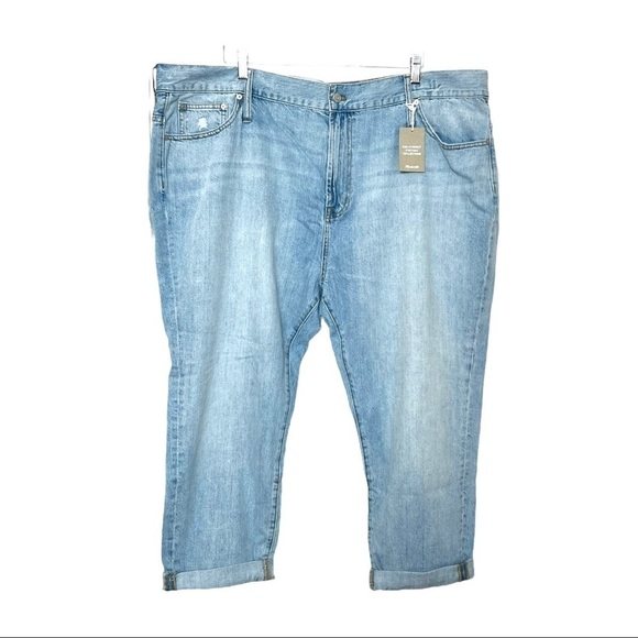 NWT MADEWELL 90s High Rise Ankle Crop Light Wash Denim Tapered Leg Mom Jeans 37 - Picture 5 of 10